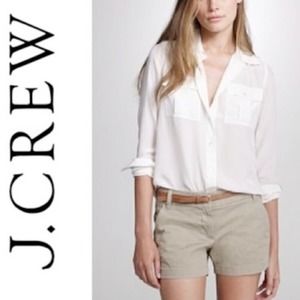 J. Crew City Fit Tan Twill Chino Shorts‎ Size 8